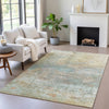 Piper Looms Chantille Abstract ACN2100 Wheat Machine Washable Area Rug Lifestyle Image Feature