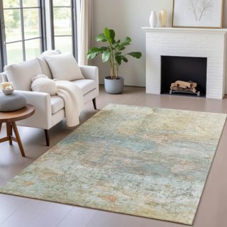 Piper Looms Chantille Abstract ACN2100 Wheat Machine Washable Area Rug Lifestyle Image Feature