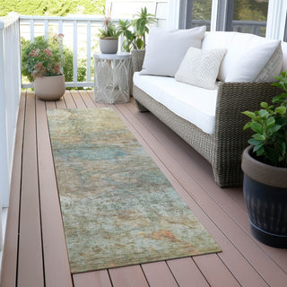 Piper Looms Chantille Abstract ACN2100 Wheat Machine Washable Area Rug Runner Outdoor Lifestyle Image Feature