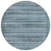 Piper Looms Chantille Stripes ACN2101 Aloe Machine Washable Area Rug Round Main Image