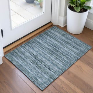 Piper Looms Chantille Stripes ACN2101 Aloe Machine Washable Area Rug Scatter Lifestyle Image Feature