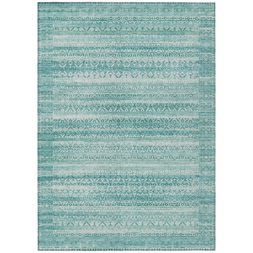 Piper Looms Chantille Stripes ACN2101 Aqua Machine Washable Area Rug main image