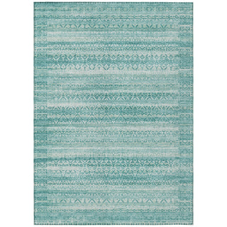Piper Looms Chantille Stripes ACN2101 Aqua Machine Washable Area Rug main image