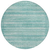 Piper Looms Chantille Stripes ACN2101 Aqua Machine Washable Area Rug Round Main Image