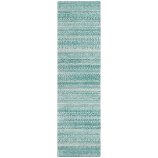 Piper Looms Chantille Stripes ACN2101 Aqua Machine Washable Area Rug Runner Main Image
