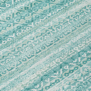 Piper Looms Chantille Stripes ACN2101 Aqua Machine Washable Area Rug Swatch Image