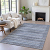 Piper Looms Chantille Stripes ACN2101 Blue Machine Washable Area Rug Lifestyle Image Feature