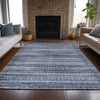 Piper Looms Chantille Stripes ACN2101 Blue Machine Washable Area Rug Lifestyle Image Feature