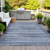 Piper Looms Chantille Stripes ACN2101 Blue Machine Washable Area Rug Outdoor Lifestyle Image Feature