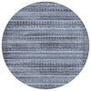 Piper Looms Chantille Stripes ACN2101 Blue Machine Washable Area Rug Round Main Image