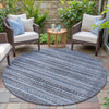 Piper Looms Chantille Stripes ACN2101 Blue Machine Washable Area Rug Round Outdoor Lifestyle Image Feature