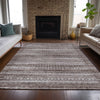 Piper Looms Chantille Stripes ACN2101 Brown Machine Washable Area Rug Lifestyle Image Feature