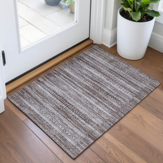 Piper Looms Chantille Stripes ACN2101 Brown Machine Washable Area Rug Scatter Lifestyle Image Feature