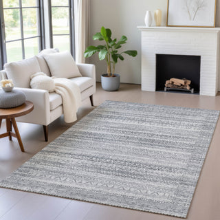 Piper Looms Chantille Stripes ACN2101 Gray Machine Washable Area Rug Lifestyle Image Feature