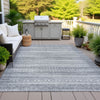 Piper Looms Chantille Stripes ACN2101 Gray Machine Washable Area Rug Outdoor Lifestyle Image Feature