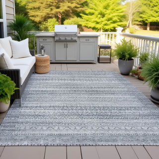 Piper Looms Chantille Stripes ACN2101 Gray Machine Washable Area Rug Outdoor Lifestyle Image Feature