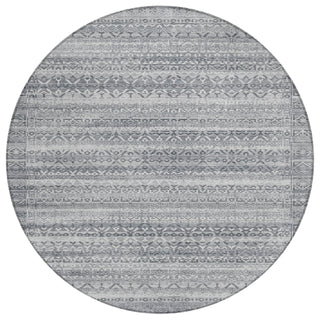 Piper Looms Chantille Stripes ACN2101 Gray Machine Washable Area Rug Round Main Image