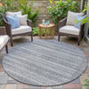 Piper Looms Chantille Stripes ACN2101 Gray Machine Washable Area Rug Round Outdoor Lifestyle Image Feature