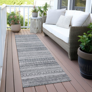 Piper Looms Chantille Stripes ACN2101 Gray Machine Washable Area Rug Runner Outdoor Lifestyle Image Feature