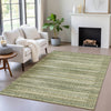 Piper Looms Chantille Stripes ACN2101 Green Machine Washable Area Rug Lifestyle Image Feature