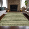 Piper Looms Chantille Stripes ACN2101 Green Machine Washable Area Rug Lifestyle Image Feature