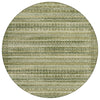 Piper Looms Chantille Stripes ACN2101 Green Machine Washable Area Rug Round Main Image