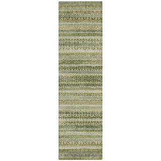 Piper Looms Chantille Stripes ACN2101 Green Machine Washable Area Rug Runner Main Image