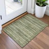 Piper Looms Chantille Stripes ACN2101 Green Machine Washable Area Rug Scatter Lifestyle Image Feature