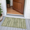 Piper Looms Chantille Stripes ACN2101 Green Machine Washable Area Rug Scatter Outdoor Lifestyle Image Feature