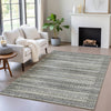 Piper Looms Chantille Stripes ACN2101 Pewter Machine Washable Area Rug Lifestyle Image Feature