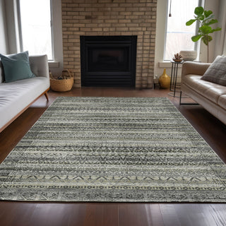 Piper Looms Chantille Stripes ACN2101 Pewter Machine Washable Area Rug Lifestyle Image Feature