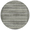 Piper Looms Chantille Stripes ACN2101 Pewter Machine Washable Area Rug Round Main Image