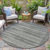 Piper Looms Chantille Stripes ACN2101 Pewter Machine Washable Area Rug Round Outdoor Lifestyle Image Feature