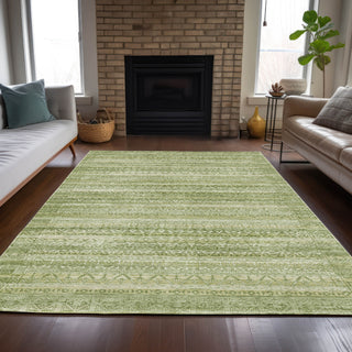 Piper Looms Chantille Stripes ACN2101 Sage Machine Washable Area Rug Lifestyle Image Feature