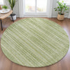 Piper Looms Chantille Stripes ACN2101 Sage Machine Washable Area Rug Round Lifestyle Image Feature