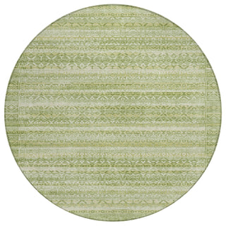Piper Looms Chantille Stripes ACN2101 Sage Machine Washable Area Rug Round Main Image