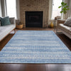 Piper Looms Chantille Stripes ACN2101 Sky Machine Washable Area Rug Lifestyle Image Feature