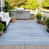 Piper Looms Chantille Stripes ACN2101 Sky Machine Washable Area Rug Outdoor Lifestyle Image Feature