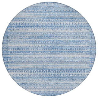 Piper Looms Chantille Stripes ACN2101 Sky Machine Washable Area Rug Round Main Image