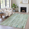 Piper Looms Chantille Stripes ACN2102 Aloe Machine Washable Area Rug Lifestyle Image Feature