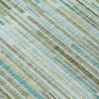 Piper Looms Chantille Stripes ACN2102 Aloe Machine Washable Area Rug Swatch Image
