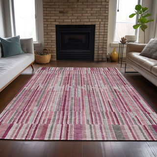 Piper Looms Chantille Stripes ACN2102 Blush Machine Washable Area Rug Lifestyle Image Feature