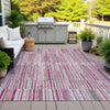 Piper Looms Chantille Stripes ACN2102 Blush Machine Washable Area Rug Outdoor Lifestyle Image Feature