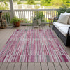 Piper Looms Chantille Stripes ACN2102 Blush Machine Washable Area Rug Outdoor Lifestyle Image Feature