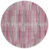 Piper Looms Chantille Stripes ACN2102 Blush Machine Washable Area Rug Round Main Image