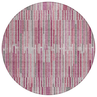 Piper Looms Chantille Stripes ACN2102 Blush Machine Washable Area Rug Round Main Image