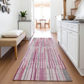 Piper Looms Chantille Stripes ACN2102 Blush Machine Washable Area Rug Runner Lifestyle Image Feature