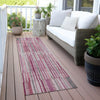 Piper Looms Chantille Stripes ACN2102 Blush Machine Washable Area Rug Runner Outdoor Lifestyle Image Feature