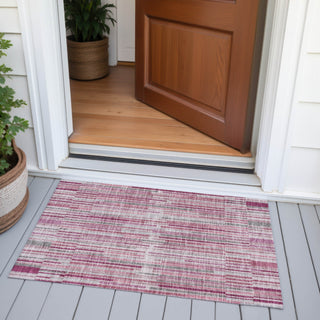 Piper Looms Chantille Stripes ACN2102 Blush Machine Washable Area Rug Scatter Outdoor Lifestyle Image Feature