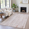 Piper Looms Chantille Stripes ACN2102 Coral Machine Washable Area Rug Lifestyle Image Feature
